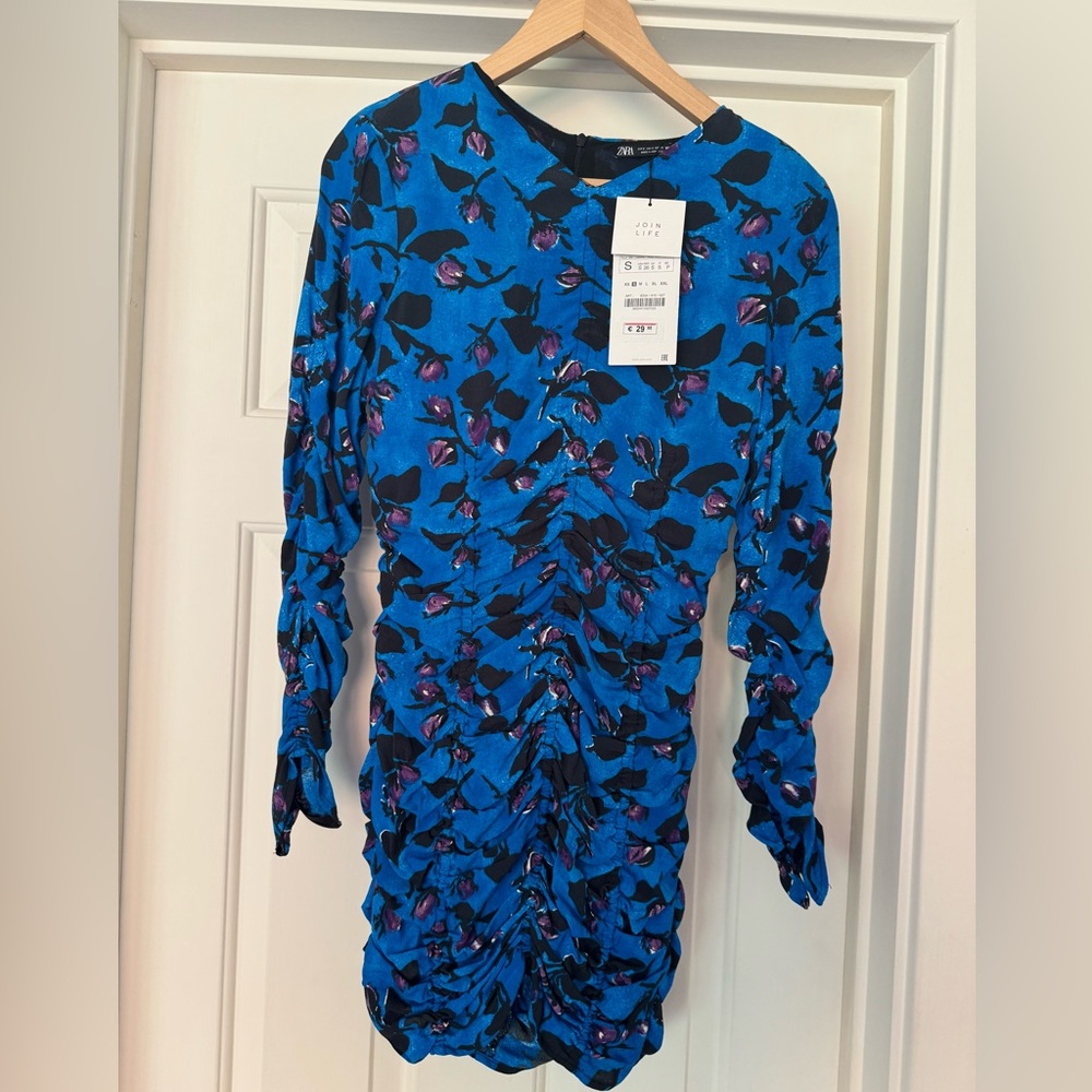 Zara blue dress size s US 2 New!